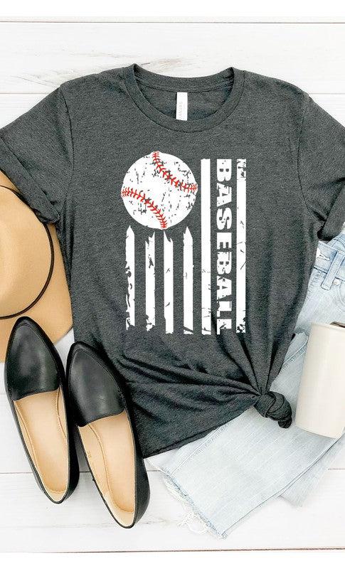 Baseball Flag Design Tee-Lola Monroe Boutique