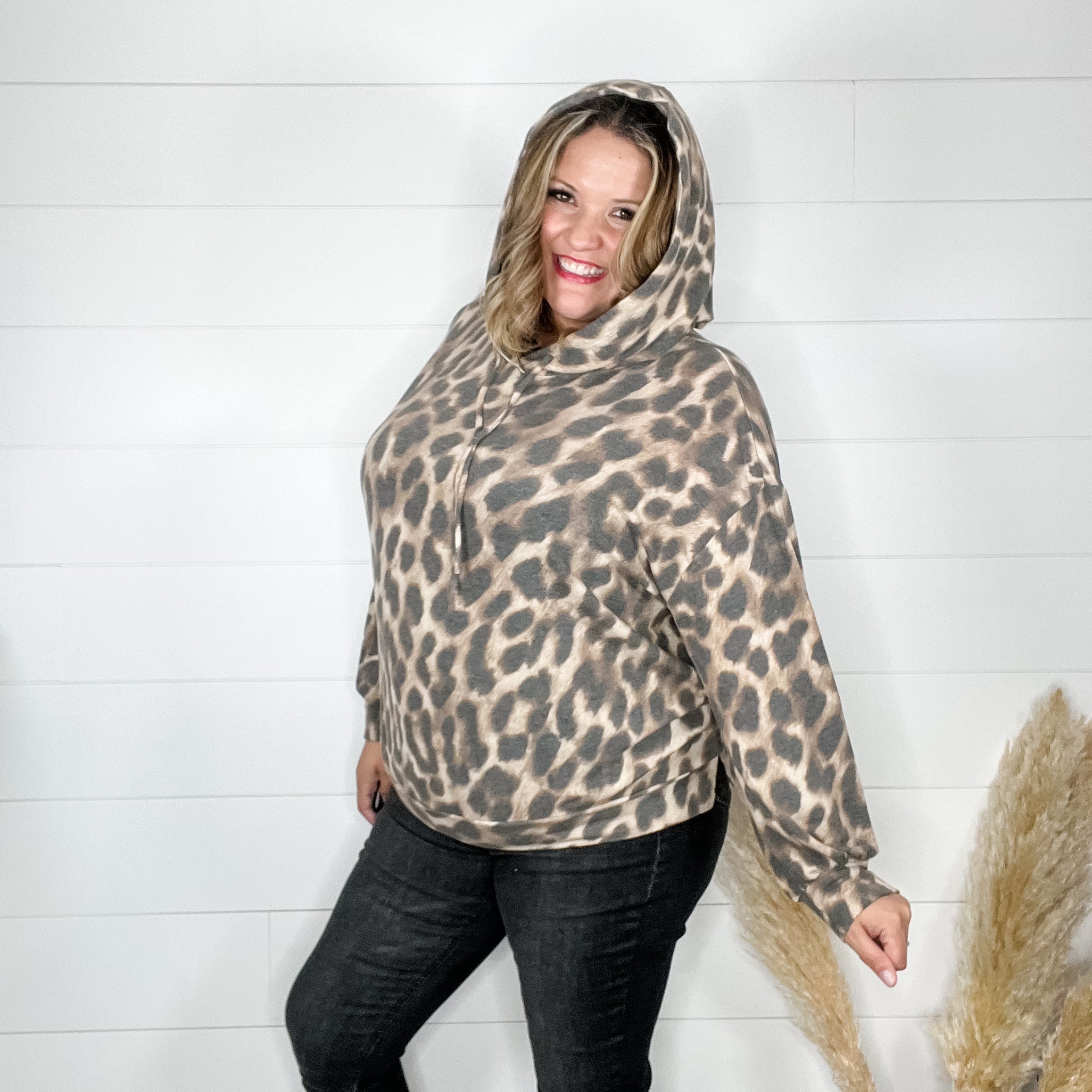 "Basic" Animal Balloon Sleeve Hoodie-Lola Monroe Boutique