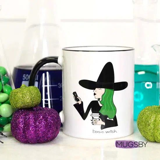 "Basic Witch" 15 ounce Coffee Mug (2 Options)-Lola Monroe Boutique