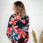 "Beaumont" Floral Lizzy 3/4 Sleeve Split Neck-Lola Monroe Boutique