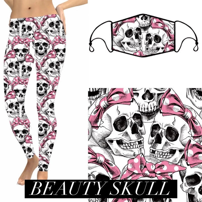 Beauty Skull Halloween Leggings-Lola Monroe Boutique