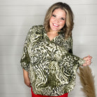 "Beliefs" Animal Print Lizzy 3/4 Sleeve Split Neck-Lola Monroe Boutique