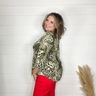 "Beliefs" Animal Print Lizzy 3/4 Sleeve Split Neck-Lola Monroe Boutique