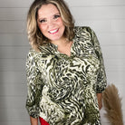 "Beliefs" Animal Print Lizzy 3/4 Sleeve Split Neck-Lola Monroe Boutique