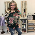 "Bella" Animal Print Sleeve Long Sleeve-Lola Monroe Boutique