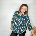 "Bennett" Floral Lizzy 3/4 Sleeve Split Neck-Lola Monroe Boutique