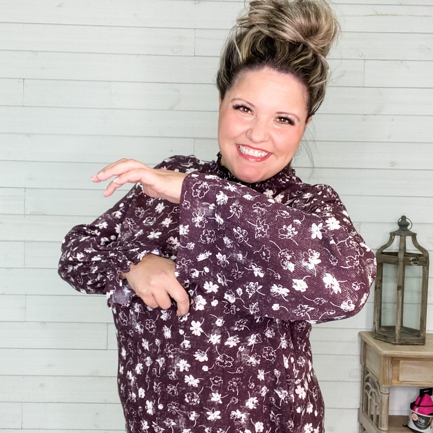 "Berkley" Floral Smocked High Neck