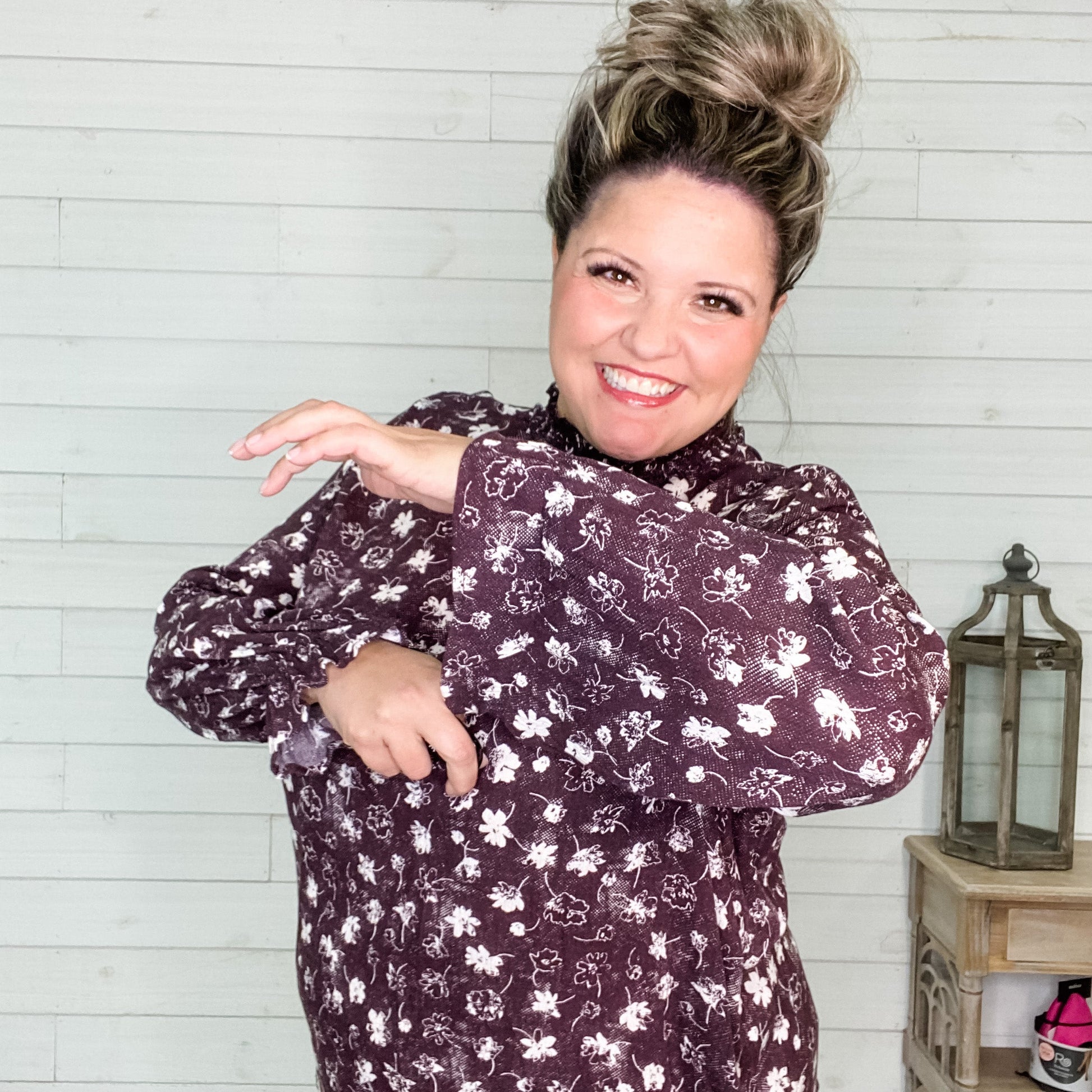 "Berkley" Floral Smocked High Neck