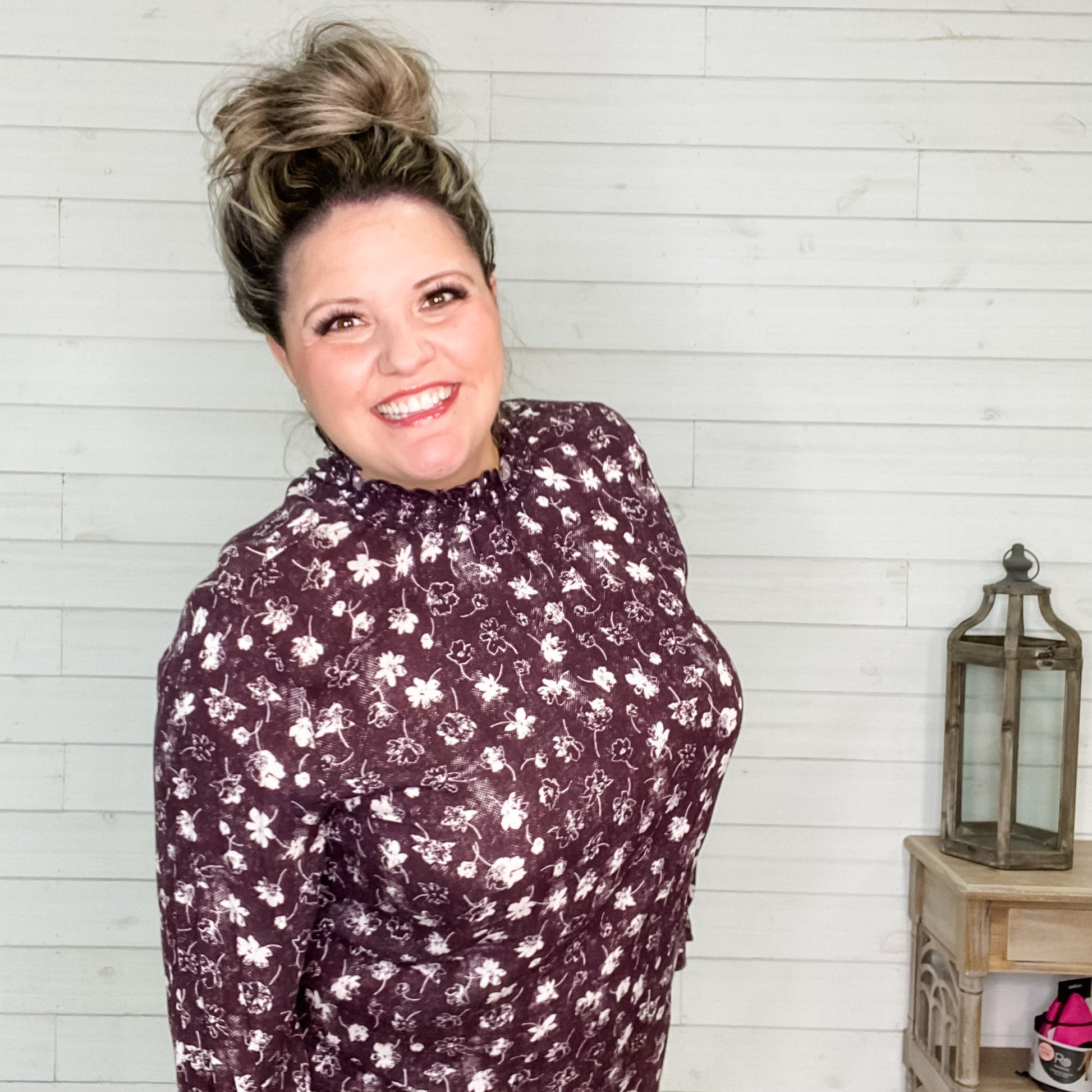 "Berkley" Floral Smocked High Neck