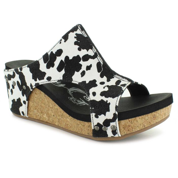"Besito 2" Cork Wedge Sandal (Cow Print)-Lola Monroe Boutique