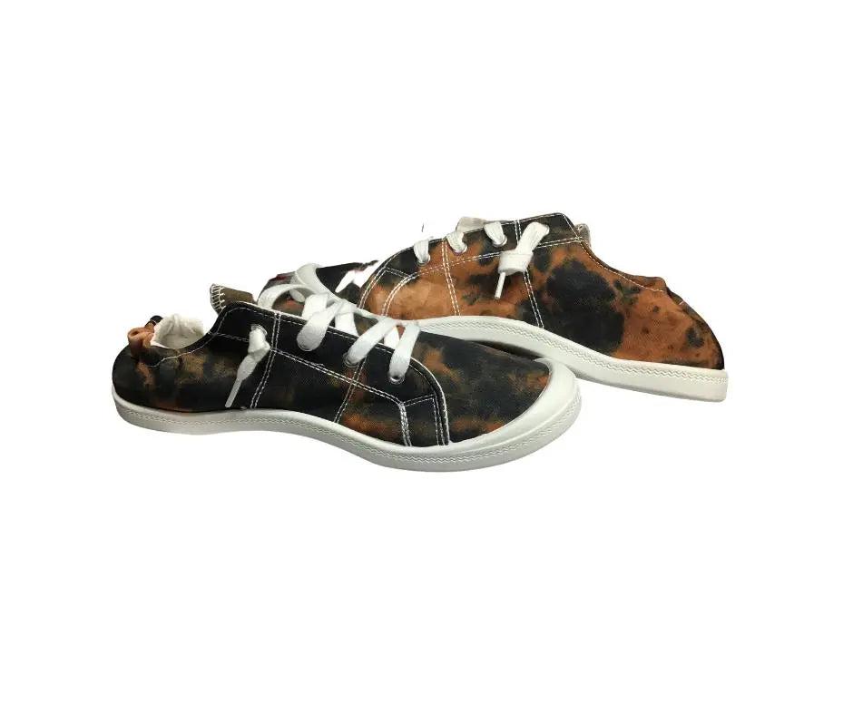 Black & Orange Tie Dye Arch sneakers-Lola Monroe Boutique