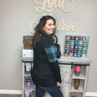 Black & Teal Plaid Long Sleeve Tunic-Lola Monroe Boutique