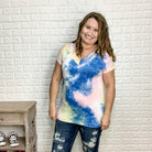 Blurred Vision V Neck Tee-Lola Monroe Boutique