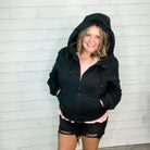 "Bomber" Zip Up Jacket-Lola Monroe Boutique