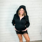 "Bomber" Zip Up Jacket-Lola Monroe Boutique