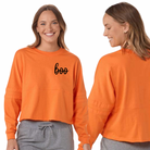 Boo varsity cropped long sleeve tee-Lola Monroe Boutique