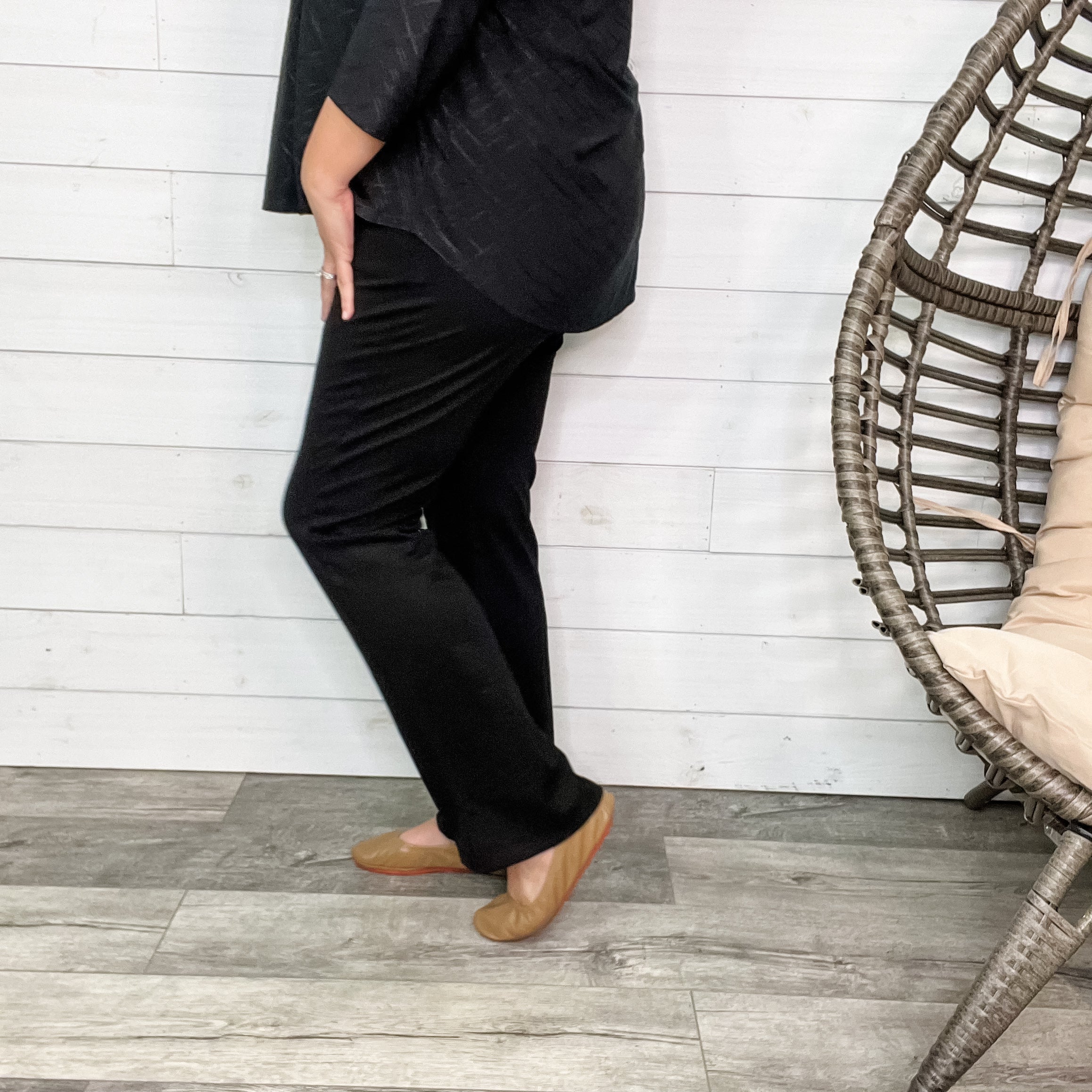 Bootcut Ponte Pants (Black)-Lola Monroe Boutique