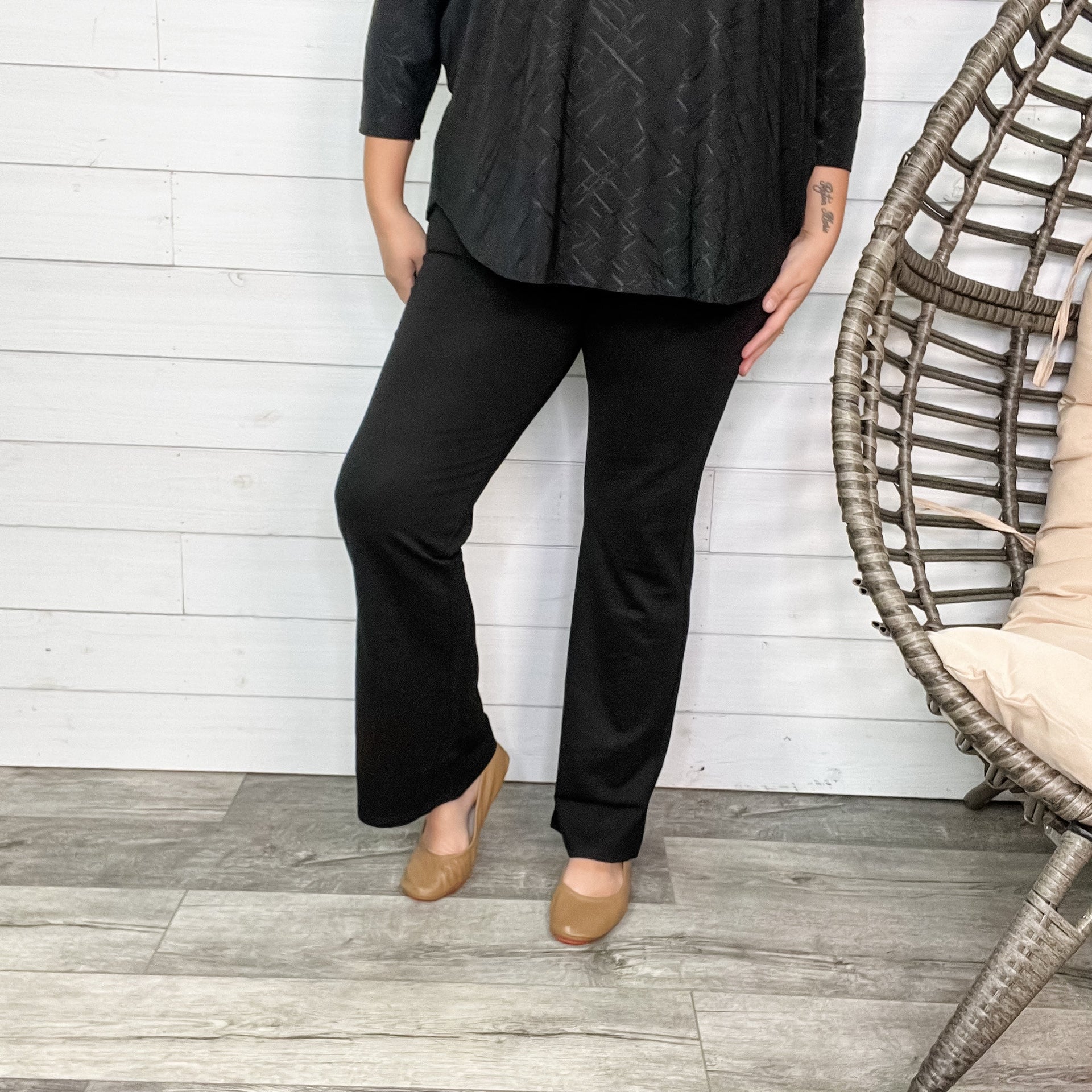 bootcut black dress pants Non-Stretch Pant 19 (size S) Inseam Black Boot Cut Stretch Dress