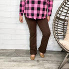 Bootcut Ponte Pants (Brown)-Lola Monroe Boutique