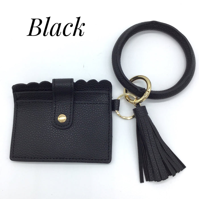 Bracelet Key Chain Wristlet with Card Holder (Multiple Options)