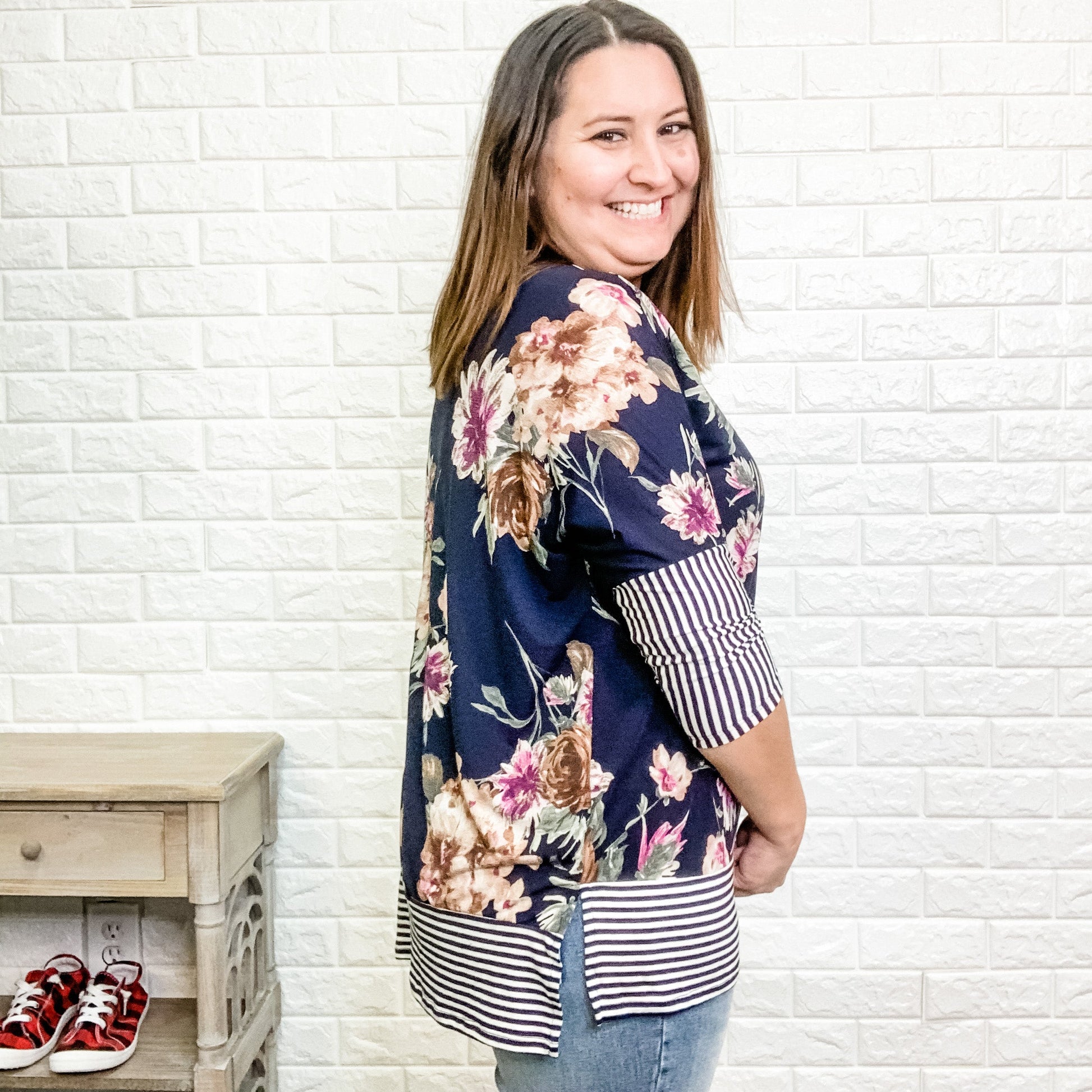 "Bree" 3/4 Sleeve Oversized with Side Slits