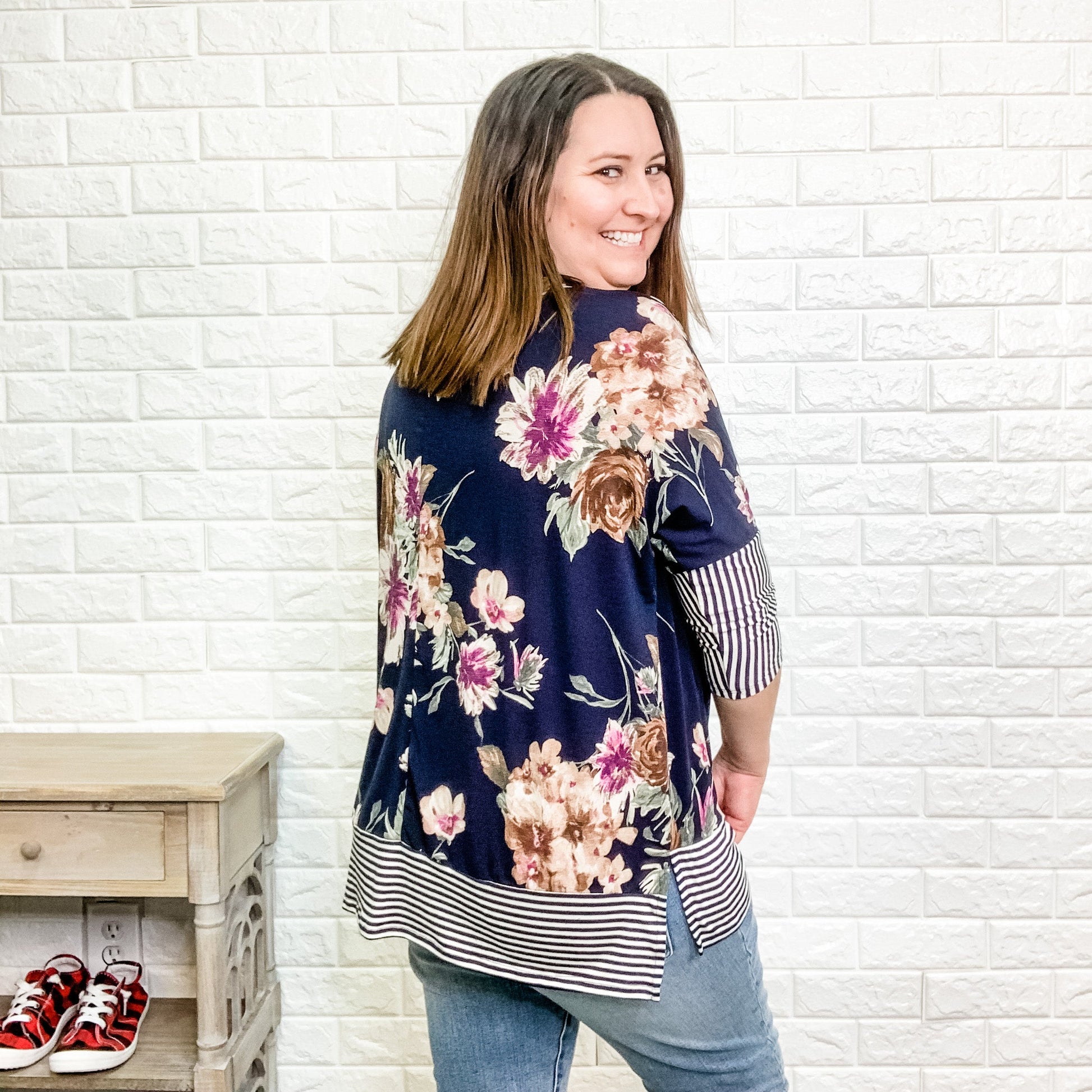 "Bree" 3/4 Sleeve Oversized with Side Slits