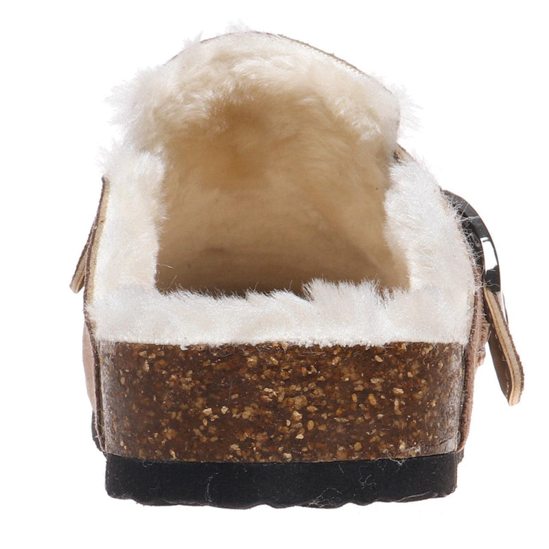 "Bria" Faux Suede Sherpa Lined Mule (Taupe)-Lola Monroe Boutique