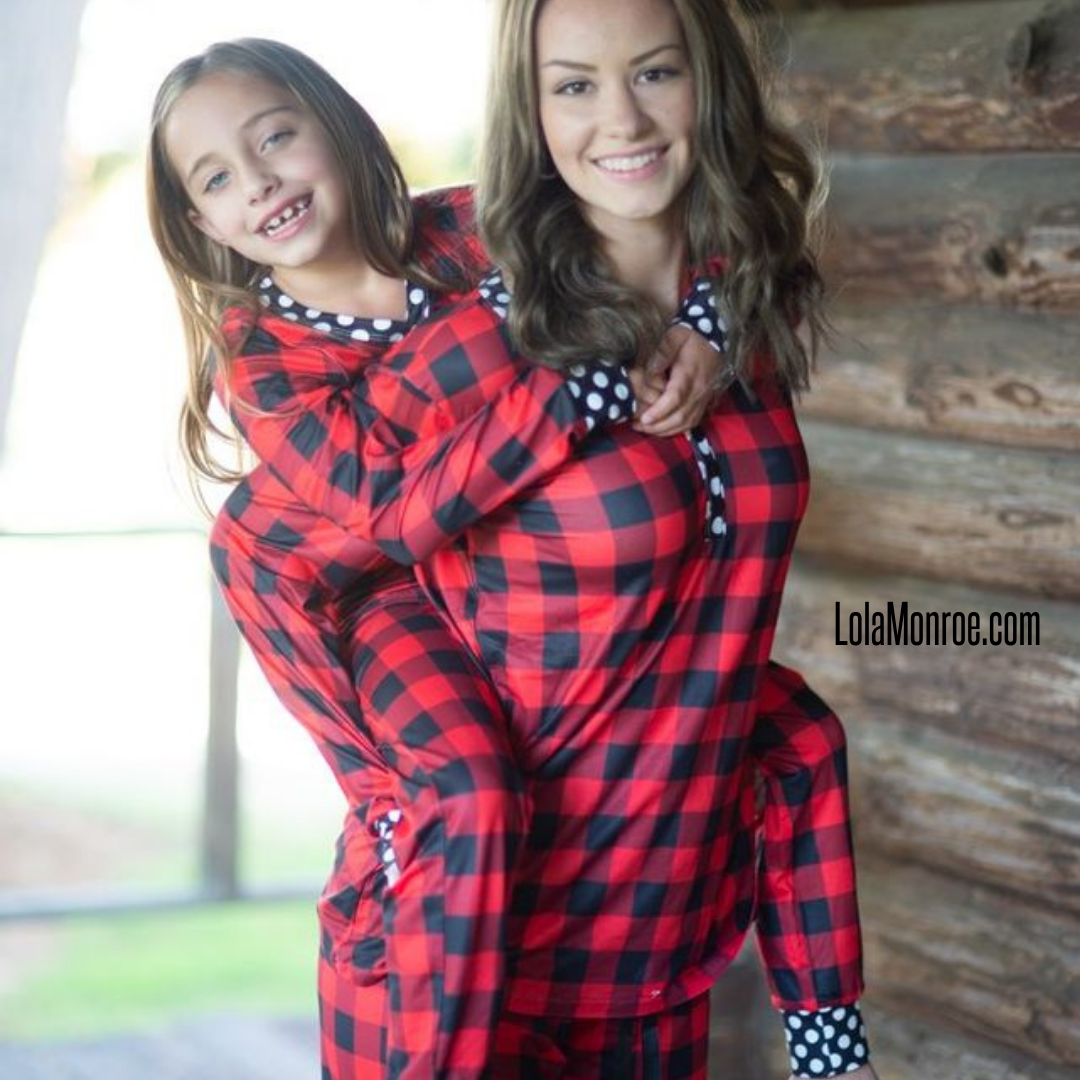 Buffalo Plaid Mommy & Me Jammies-Lola Monroe Boutique