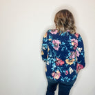 "Burn It Down" Floral Lizzy 3/4 Sleeve Split Neck-Lola Monroe Boutique