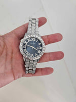 Silver Dark Blue Face