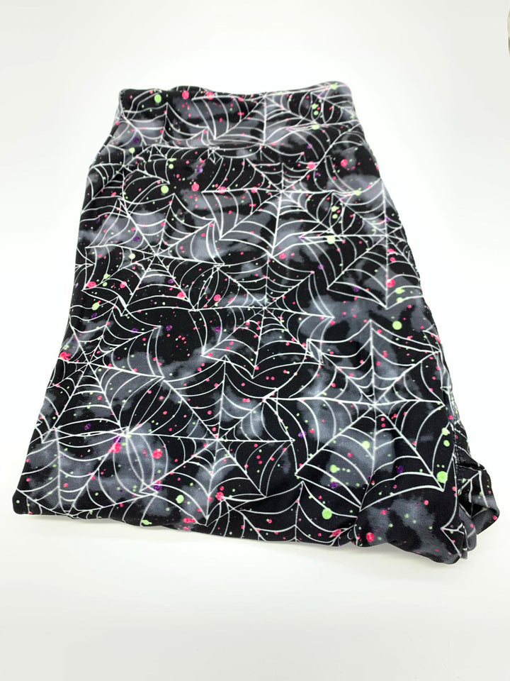 Neon Splatter Spider Web Leggings (No Pockets)
