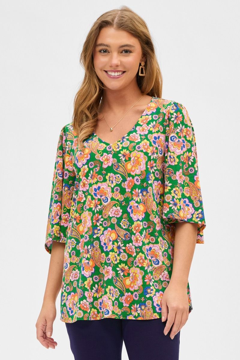 Dear Scarlett "Taken" Short Ruffled Sleeve U Neck