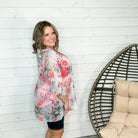 "Calm" Floral Ruffle Sleeve Kimono-Lola Monroe Boutique