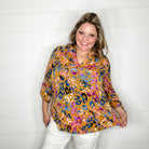 "Cambridge" Animal Print Lizzy 3/4 Sleeve Split Neck-Lola Monroe Boutique