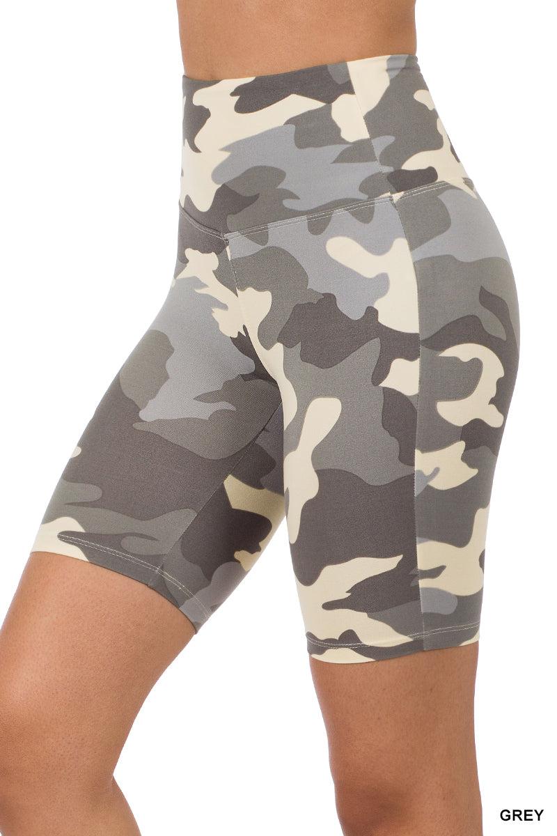 Grey camo biker shorts deals