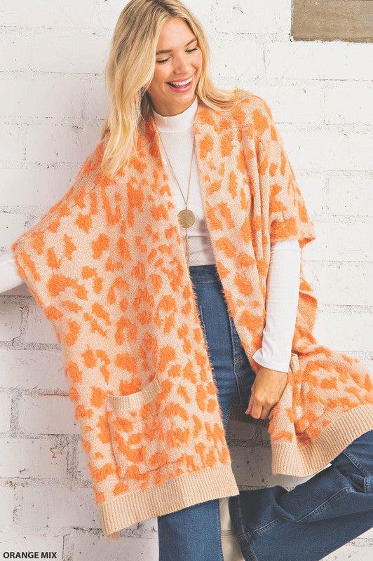 "Candied Cape" Animal Print Poncho-Lola Monroe Boutique