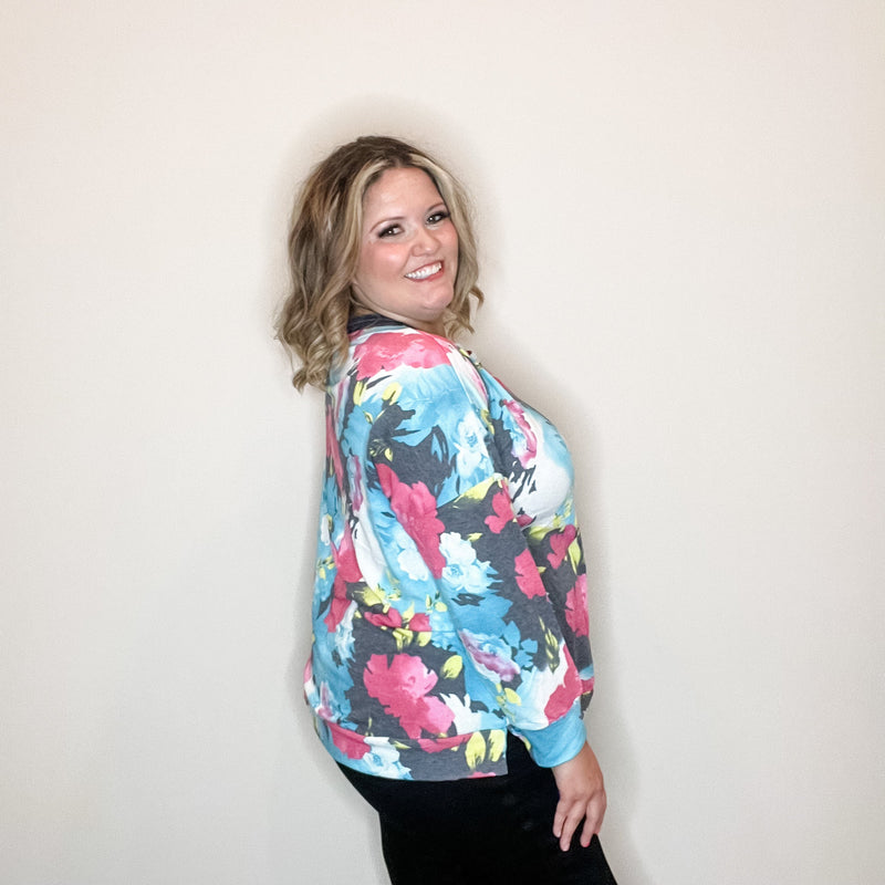 "Can't Stop" Floral Long Sleeve Weekender Style-Lola Monroe Boutique