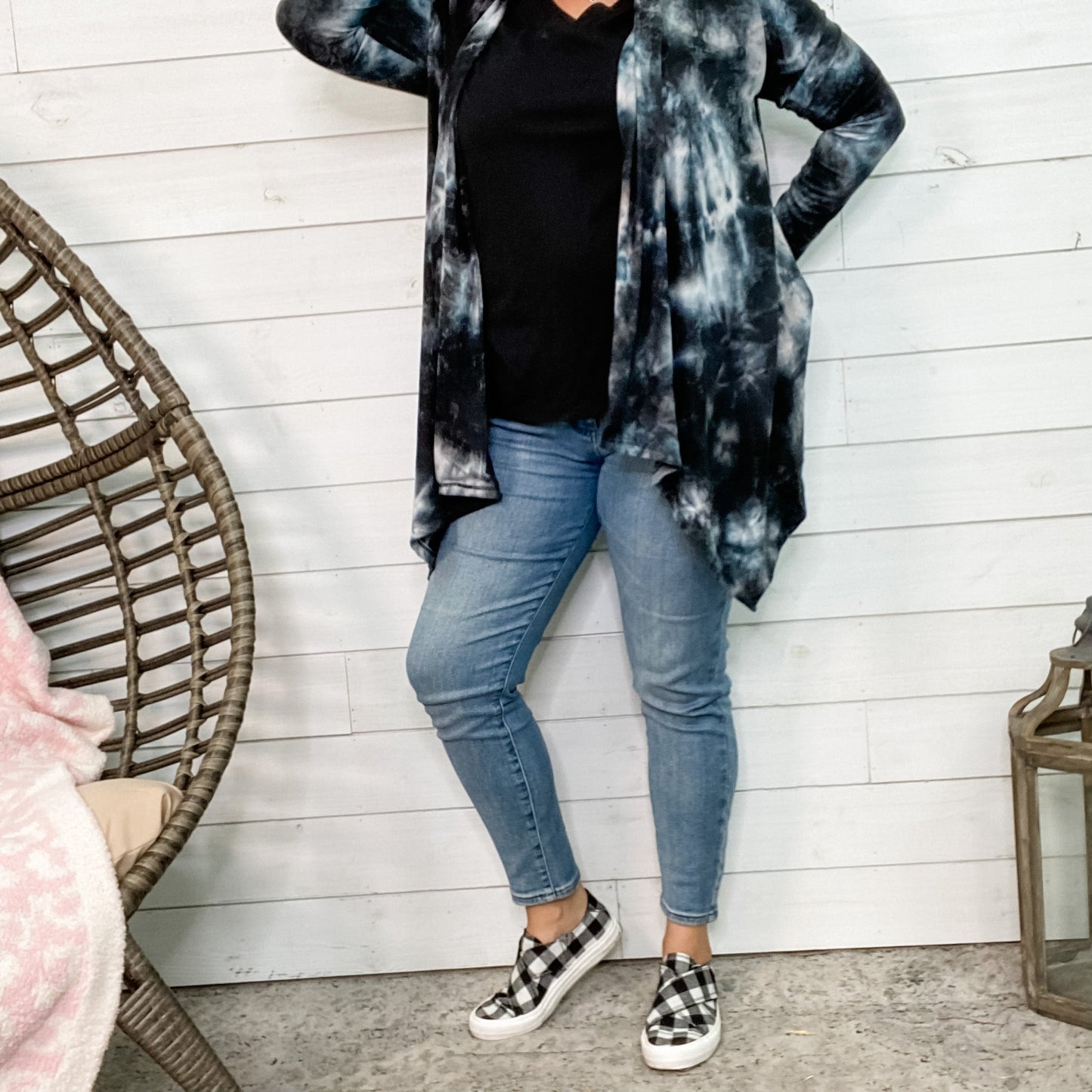 "Casablanca" Tie Dye Look Cardigan with Side Pockets