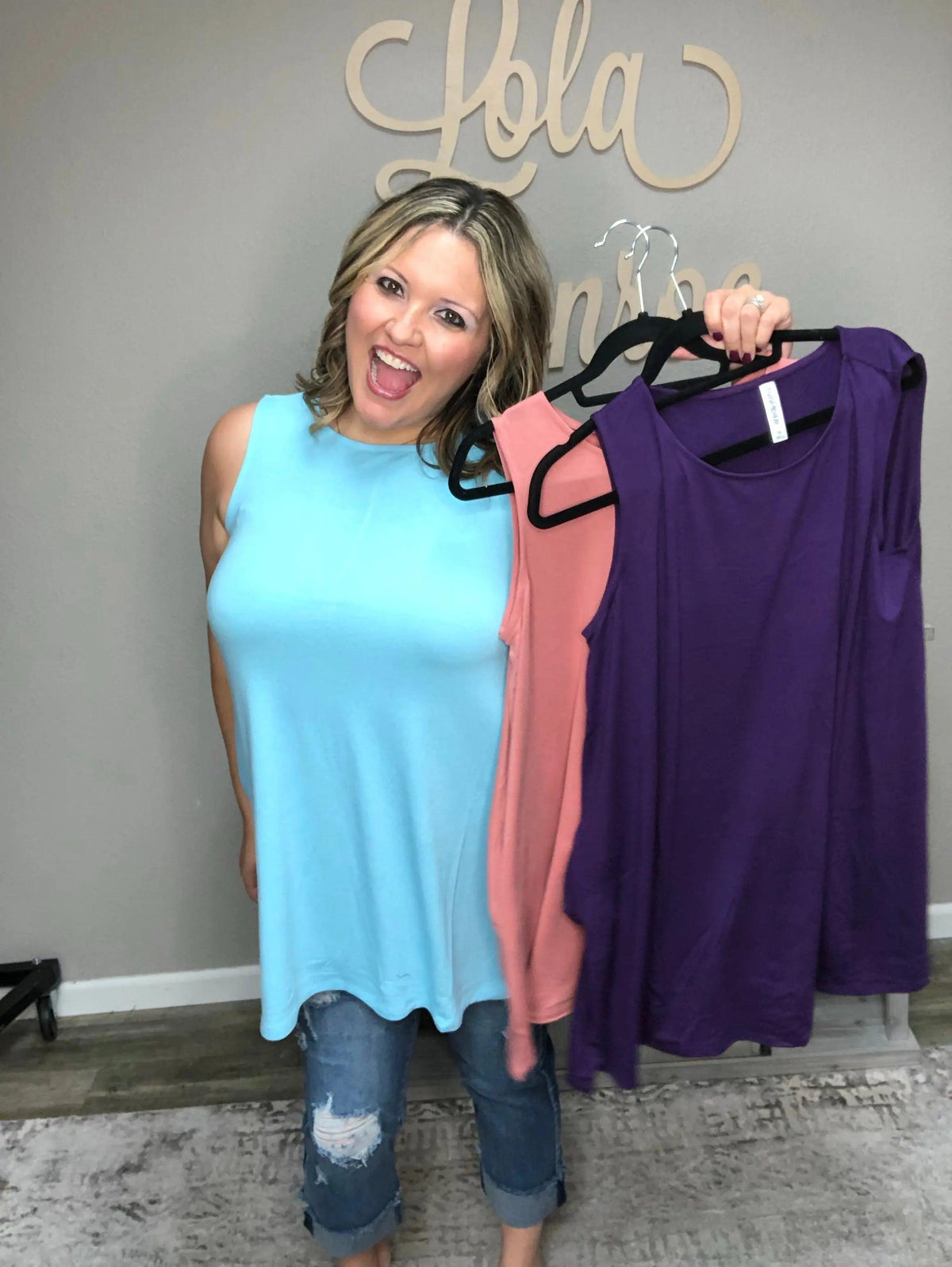 Catch All Round Neck Tank Top (Multiple Colors)-Lola Monroe Boutique