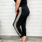 "Charlie" Joggers with Animal Print Trim-Lola Monroe Boutique