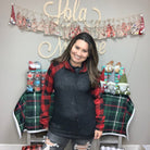 "Check it Out" Buffalo Plaid Hoodie (Black Body)-Lola Monroe Boutique