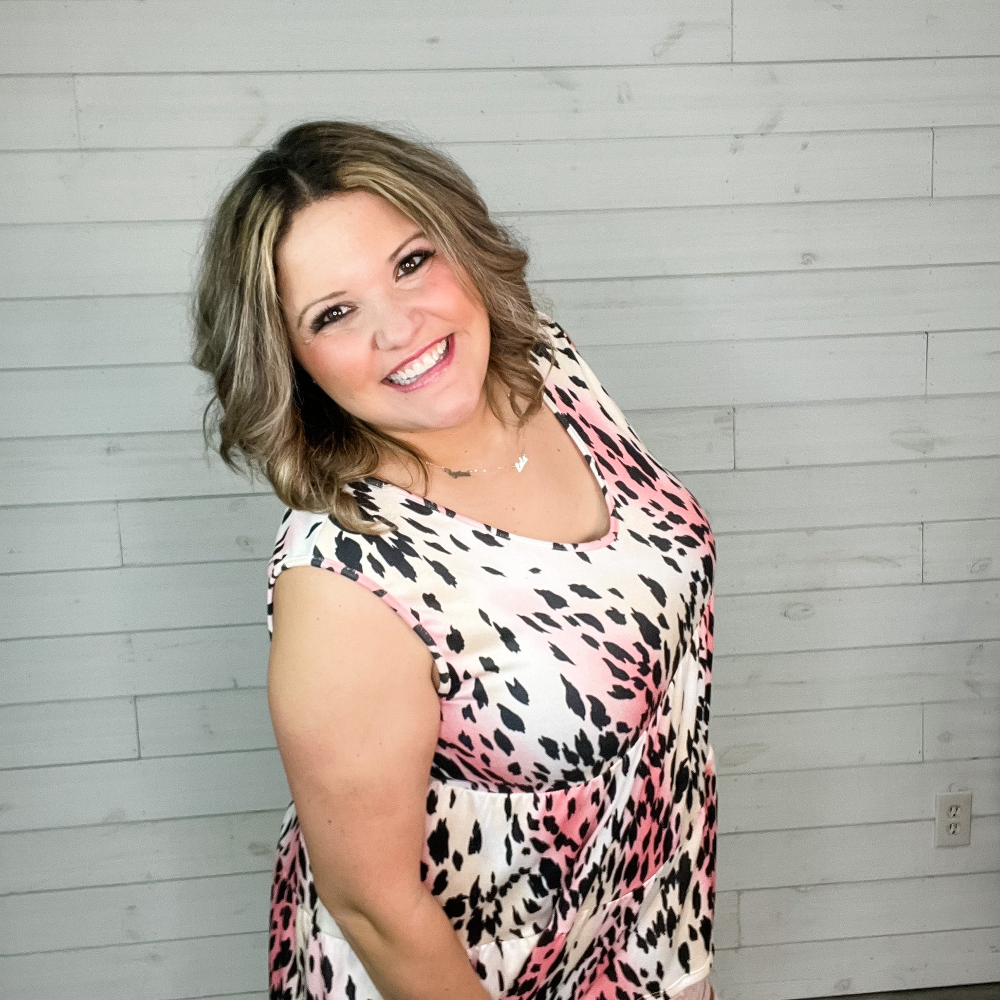 "Cheshire" Animal Print Sleeveless Baby Doll