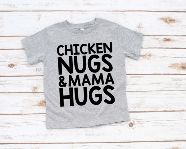 Chicken Nugs & Mama Hugs Kids Tee-Lola Monroe Boutique
