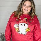 Christmas Ghost Sweatshirt-Lola Monroe Boutique