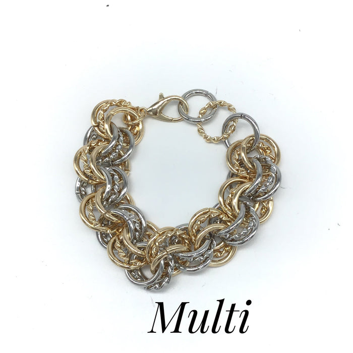 Chunky Metal Link Bracelet (Multiple Colors)-Lola Monroe Boutique