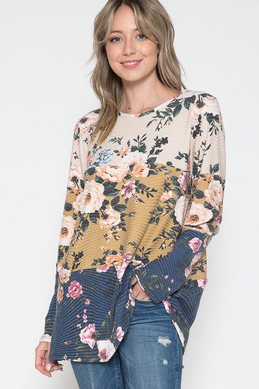 "Clarke" Floral Long Sleeve-Lola Monroe Boutique