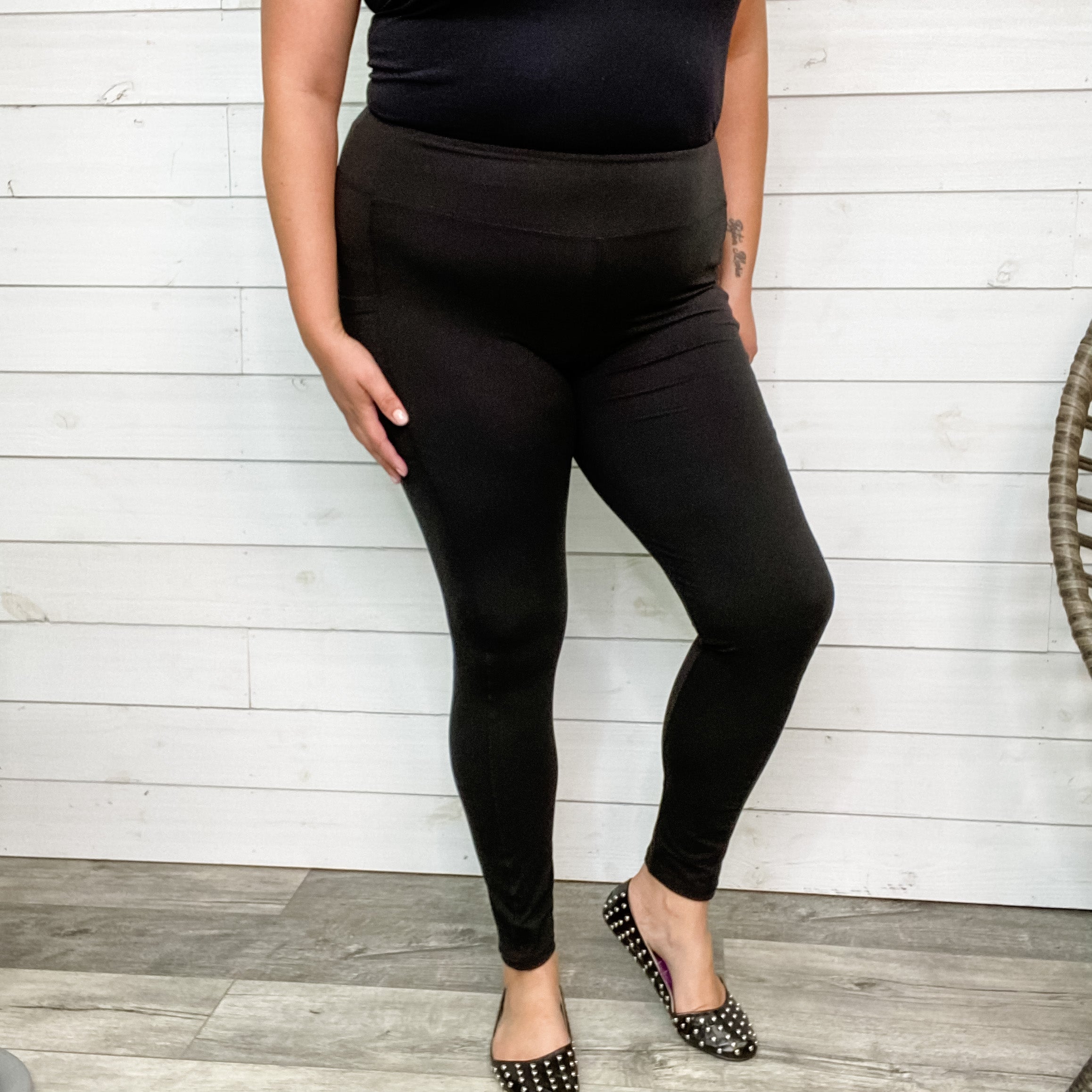 Classic Black Leggings With Pockets (Adult & Kids)-Lola Monroe Boutique