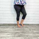 Classic Legging Style Capris With Pocket (Grey)-Lola Monroe Boutique