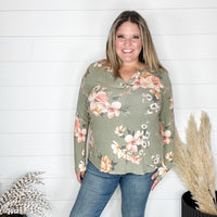 "Clover" Floral Long Sleeve Split Neck