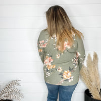 "Clover" Floral Long Sleeve Split Neck